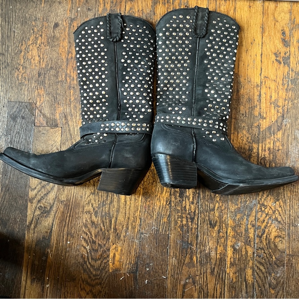 Jeffrey Campbell Studded Black Leather Boots size 8 - Picture 3 of 8
